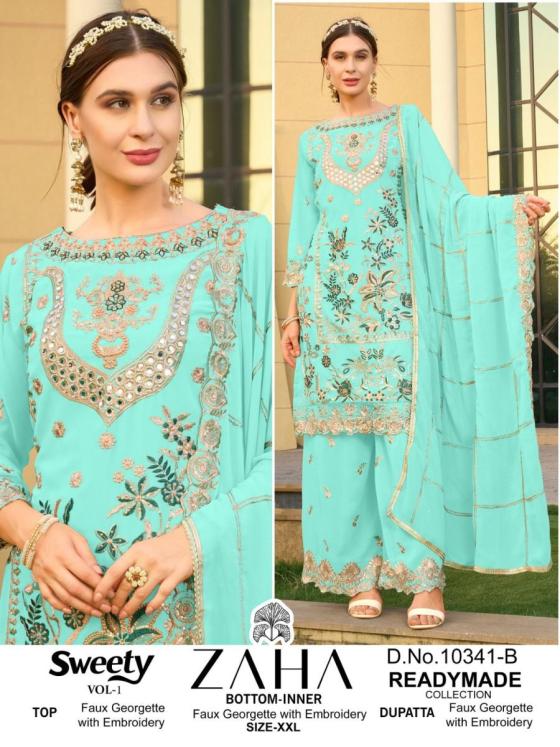 ZAHA-SWEETY-VOL-1-D.NO-10341-FOX-GEORGETTE-WITH-WORK-HEAVY-AND-STYLISH-EMBROIDERY-MOTI-IN-SLEEVE-WITH-ATTRACTIVE-KURTI-PANT-DUPATT-CATALOGUE-5