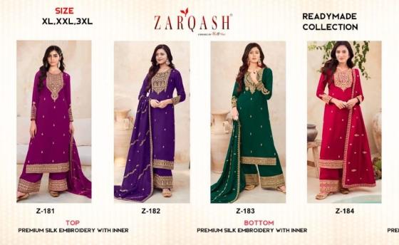 ZARQASH-FIVE-SATR-D.NO-181-XLVICHITRA-SILK-EMBROIDERY-WORK-WITH-SANTOON-INNER-BEAUTIFUL-READYMADE-DRESS-MATERIAL-CATALOGUE-1