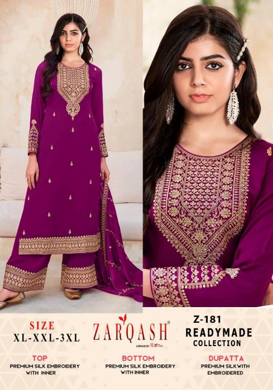 ZARQASH-FIVE-SATR-D.NO-181-XLVICHITRA-SILK-EMBROIDERY-WORK-WITH-SANTOON-INNER-BEAUTIFUL-READYMADE-DRESS-MATERIAL-CATALOGUE-2