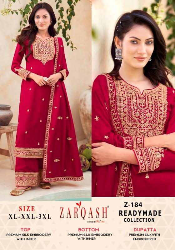 ZARQASH-FIVE-SATR-D.NO-181-XLVICHITRA-SILK-EMBROIDERY-WORK-WITH-SANTOON-INNER-BEAUTIFUL-READYMADE-DRESS-MATERIAL-CATALOGUE-3