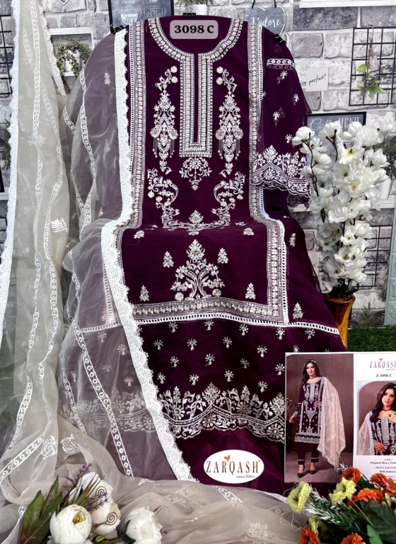 ZARQASH-PAKISTANI-SUITS-D.NO-Z-3098-ORGANZA-WITH-EMBROIDERED-WITH-ORGANZA-WITH-EMBROIDRED-DUPATTA-AND-DULL-SANTOON-INNER-DRESS-MATERIAL-CATALOGUE-7