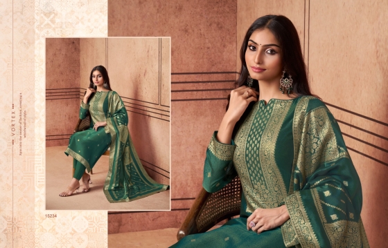 ZISA-PURE-SHIMMER-SILK-JACQAURD-TOP-AND-DUPATTA-WITH-VISCOSE-SANTOON-PANT-DRESS-MATERIAL-CATALOGUE-4